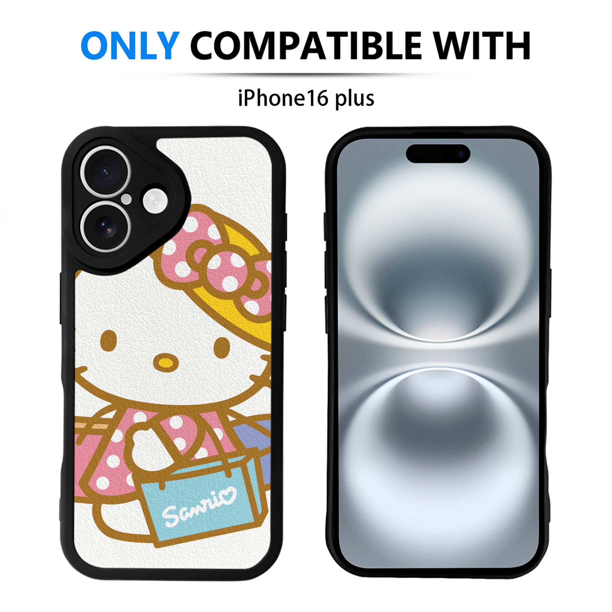 （画像用） Hello Kitty ハローキティ 【iPhone 16シリーズ対応】シリコンスマホケース（レザー調） 材質：シリコン